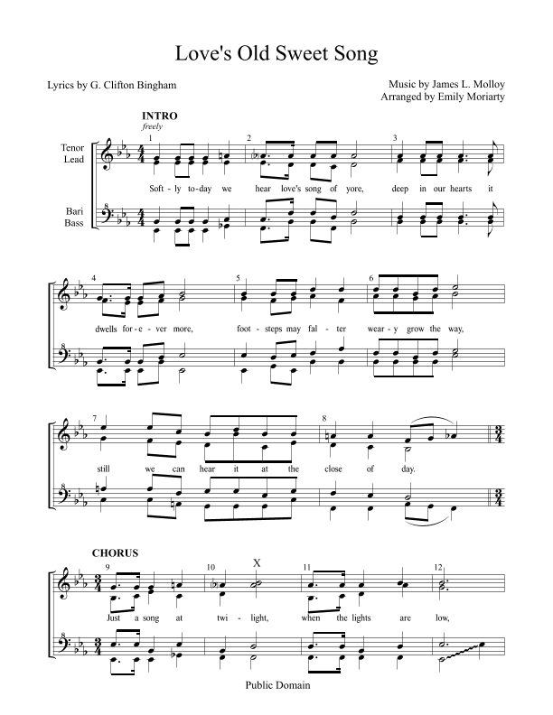 Love's Old Sweet Song (arr. Emily Moriarty)