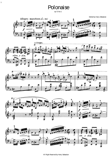 Chopin- Polonaise in D minor Op. 71 No. 1 (arr. Harry Sebastian)
