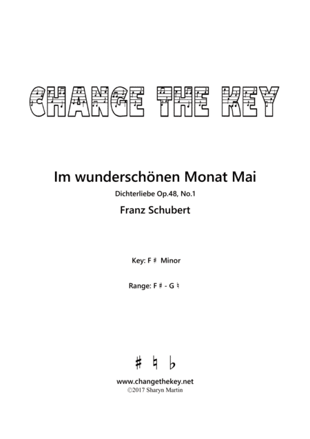 Im wunderschonen Monat Mai - F# minor (arr. Change the Key)