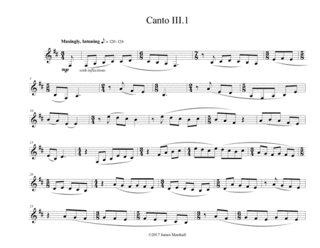 Canto III.1 for Soprano and Bass Clarinets