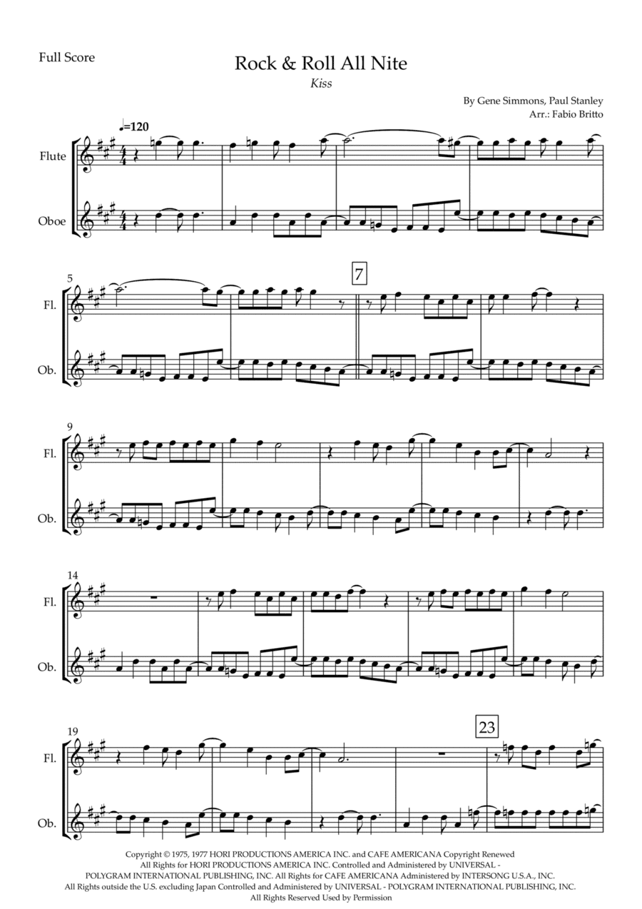 Rock And Roll All Nite (arr. Fabio Britto)