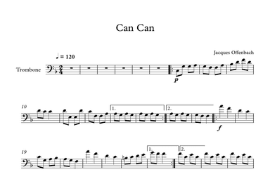 Can Can - Jacques Offenbach (Trombone) (arr. Digital Book Music)