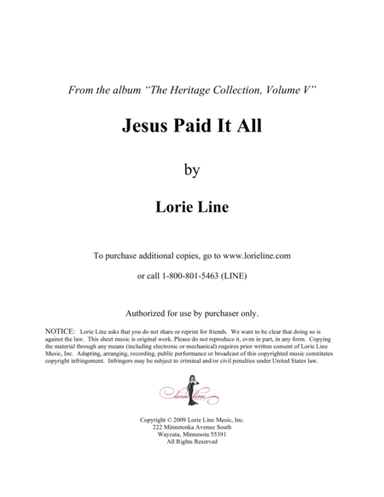 Jesus Paid It All (arr. Lorie Line)