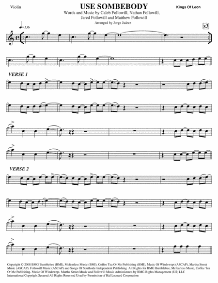 Use Somebody (arr. Jorge Juárez)