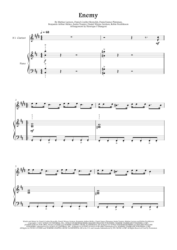 Enemy (arr. Henrique F Mangoni)