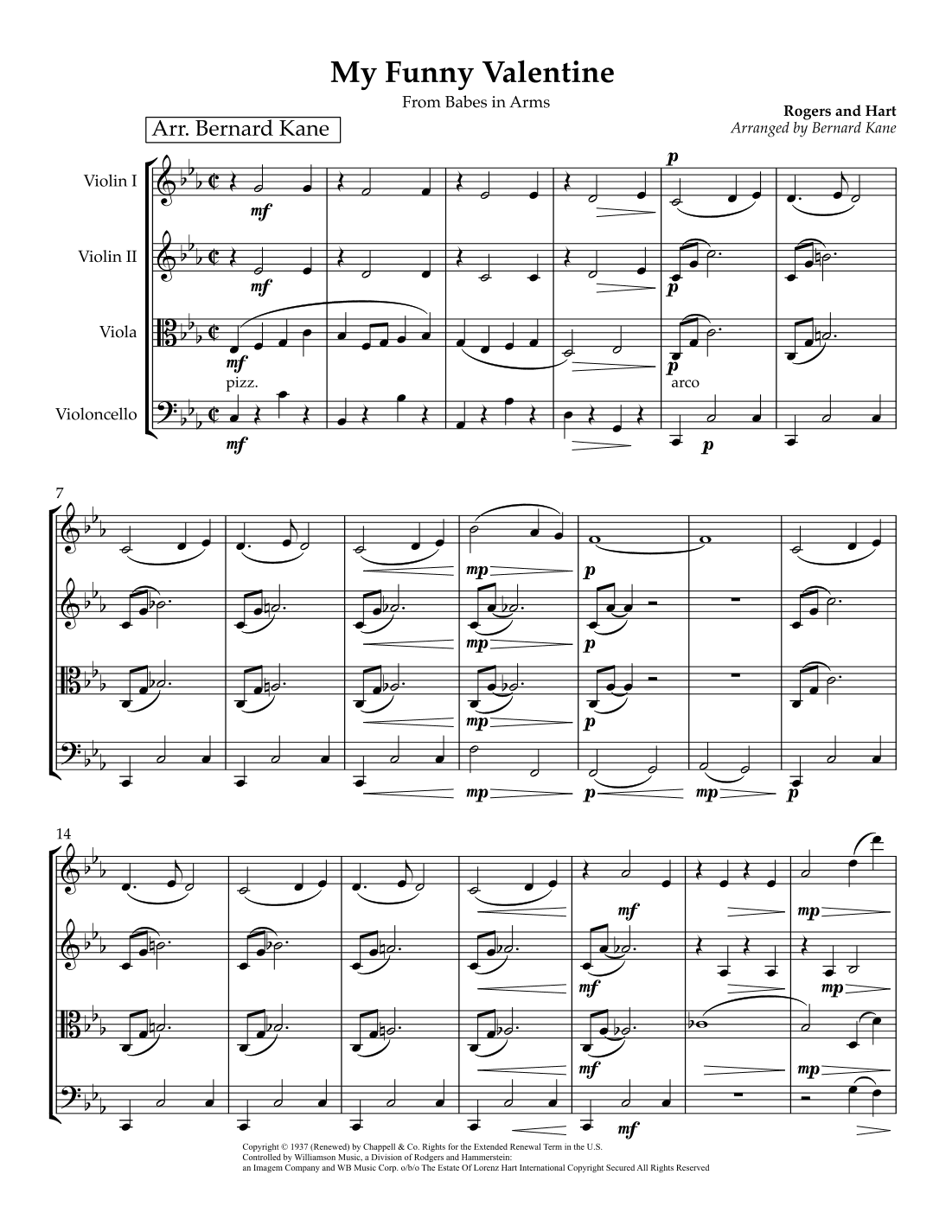 My Funny Valentine (arr. Bernard Kane)