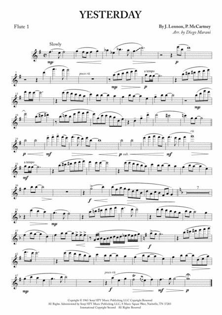 Yesterday (arr. Diego Marani)
