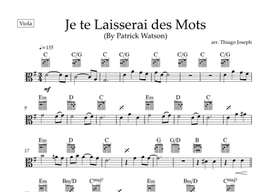 Je Te Laisserai Des Mots (arr. Thiago Joseph)
