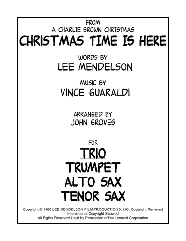 Christmas Time Is Here (arr. John Groves)