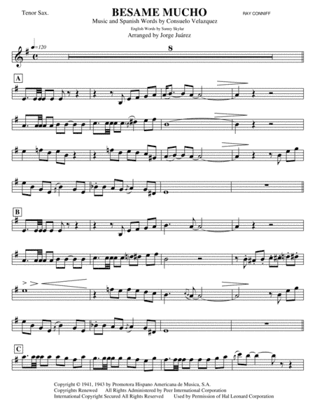 Besame Mucho (Kiss Me Much) (arr. Jorge Juárez)
