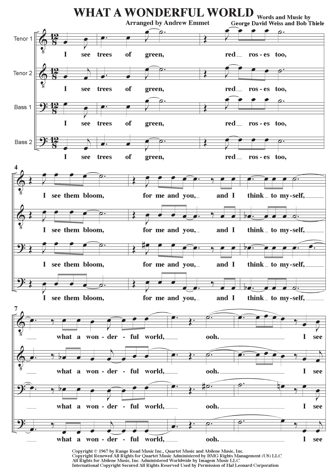 What A Wonderful World (arr. Andrew Emmet)