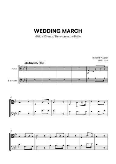 Richard Wagner - Wedding March (Here comes the Bride) (for Viola and Bassoon) (arr. Cadenza Editions)