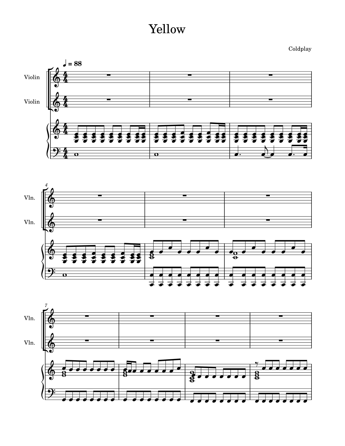 Yellow (arr. Kent De Leon)