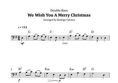 We Wish You a Merry Christmas (for solo double bass) (arr. Rodrigo Faleiros)