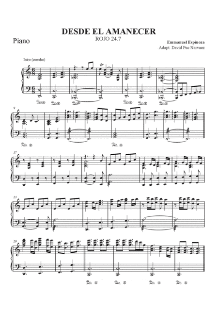 Rojo 24.7 Desde el amanecer PIANO (Accompaniment) (arr. David Puc Narváez)
