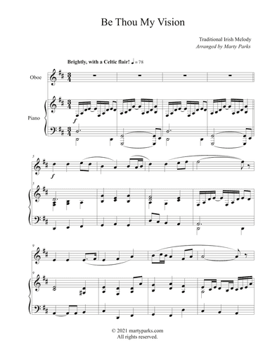 Be Thou My Vision (Oboe-Piano) (arr. Marty Parks)