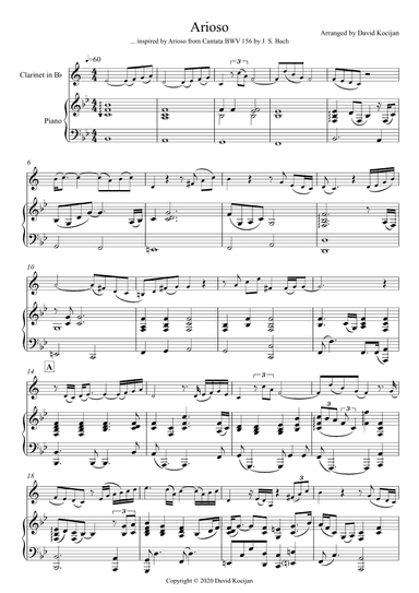 Arioso (clarinet & piano) - INT (arr. David Kocijan)
