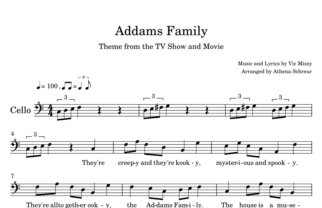 Addams Family Theme (arr. Athena Schreur)