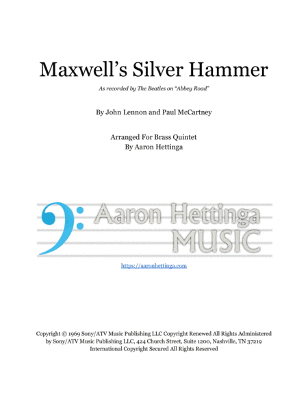 Maxwell's Silver Hammer (arr. Aaron Hettinga)