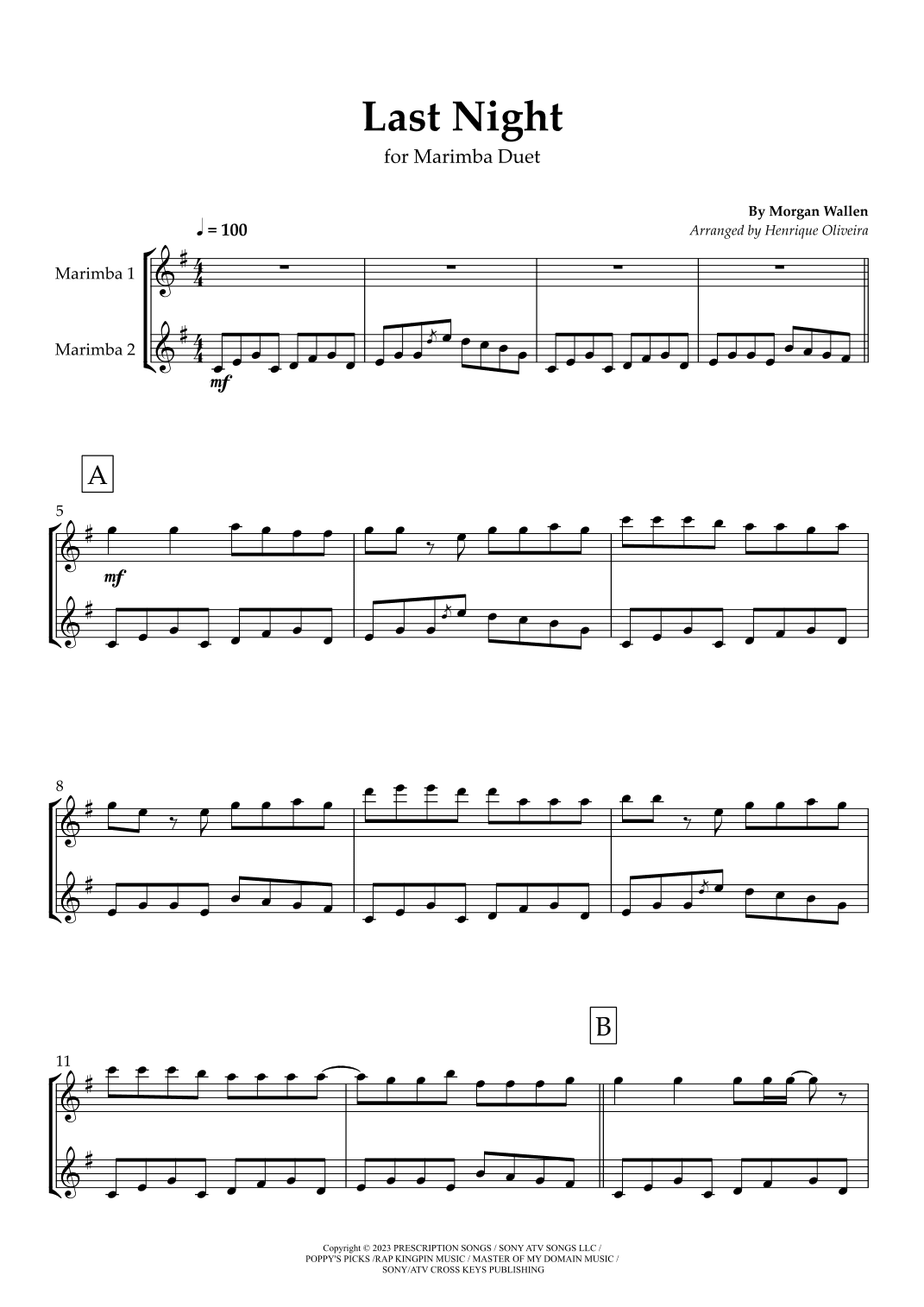 Last Night (arr. Henrique Oliveira)