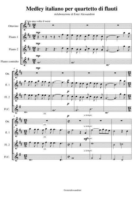 Medley italiano per quartetto di flauti (arr. Ester Alessandrini)