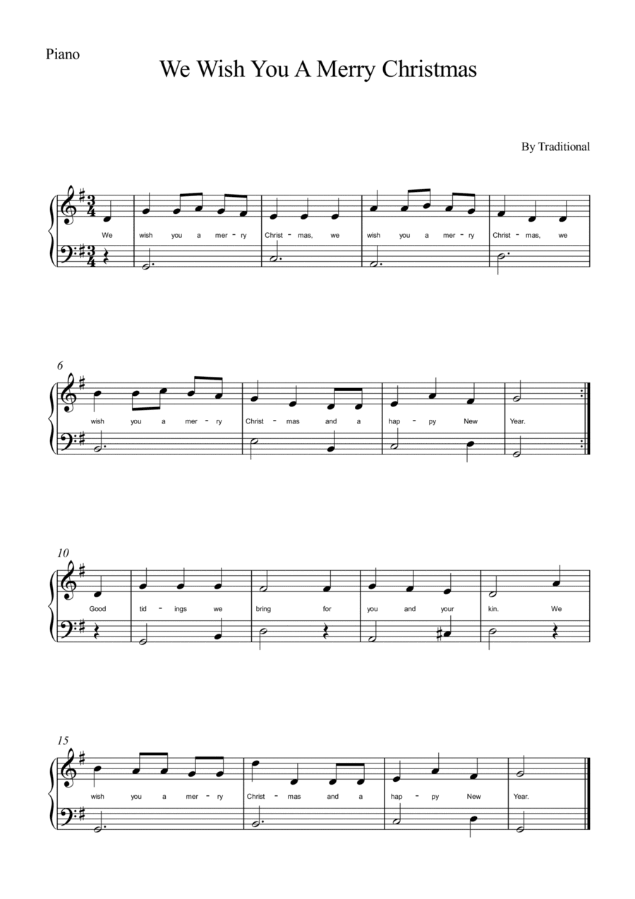 We Wish You A Merry Christmas - Piano (arr. Wesley S. SIlva)