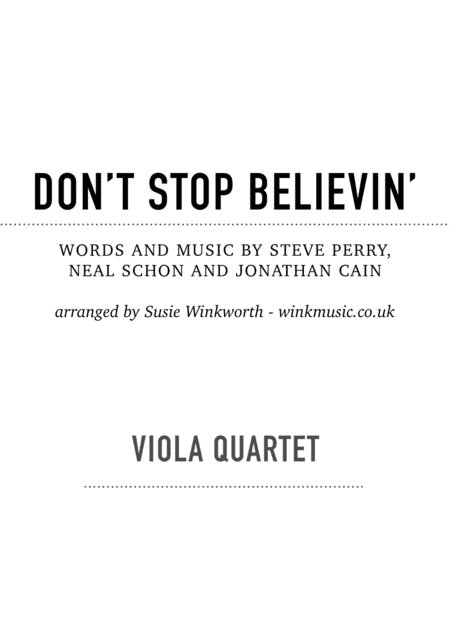 Don't Stop Believin' (arr. Susie Winkworth winkmusic.co.uk)