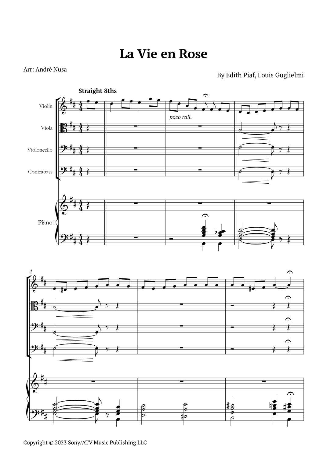 La Vie En Rose (arr. André Nusa)