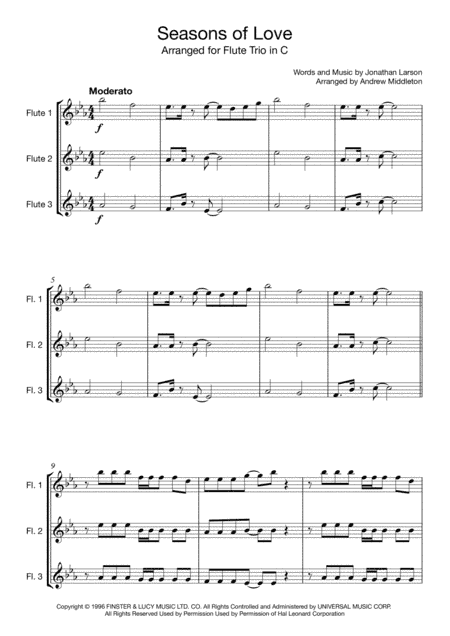 Seasons Of Love (arr. Andrew Middleton)