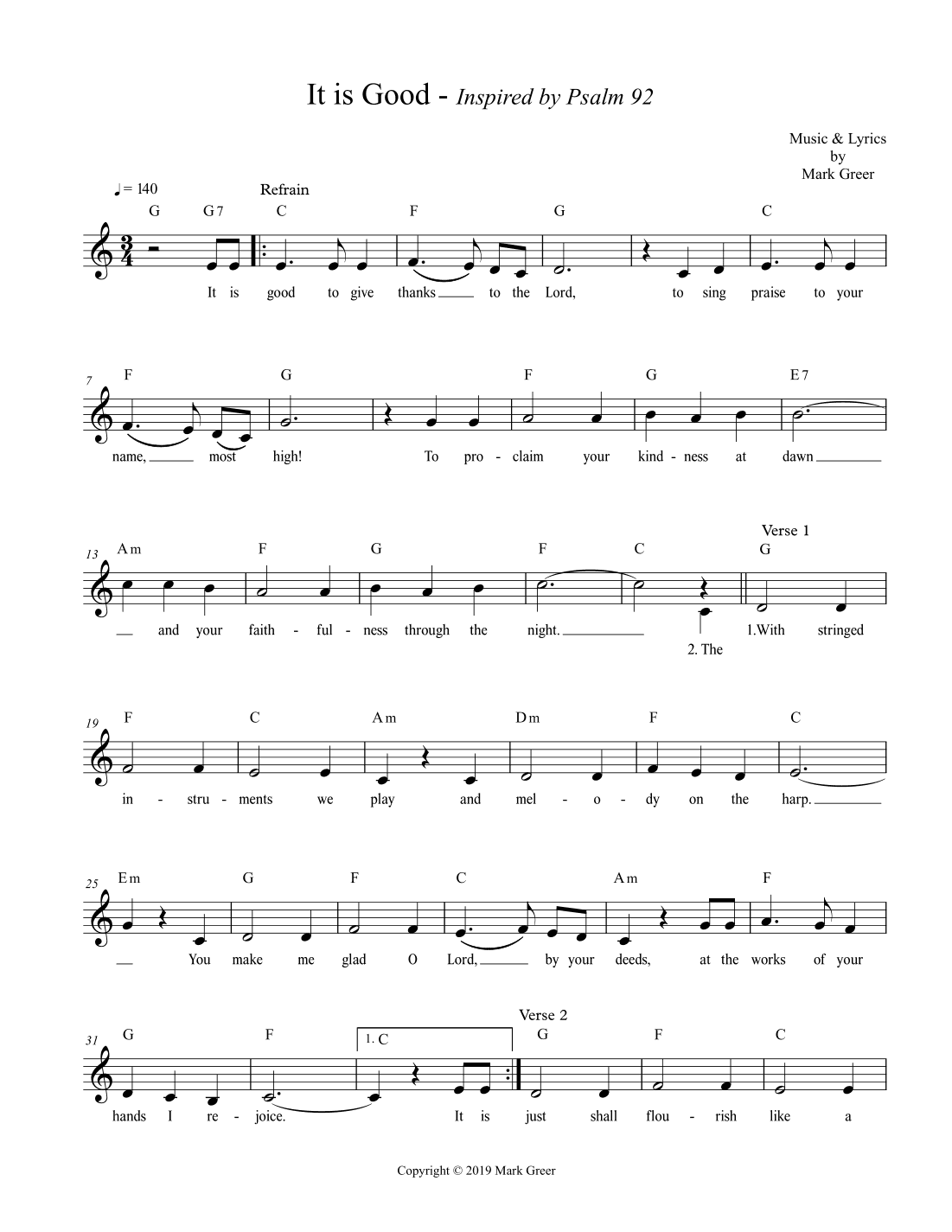 It is Good - Inspired by Psalm 92