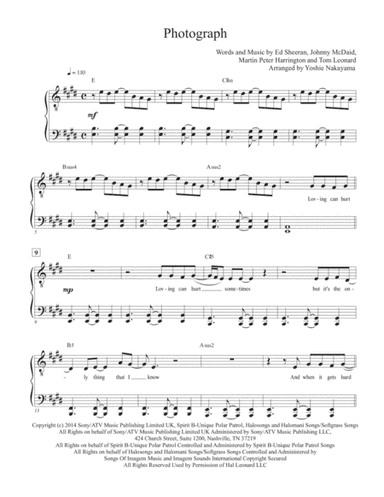 Photograph (arr. Yoshie Nakayama)
