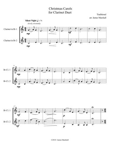 Christmas Carols for Clarinet Duet (arr. James Marshall)