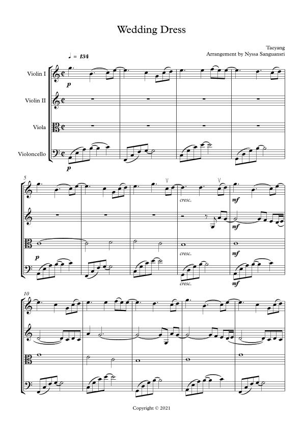Wedding Dress (arr. Nyssa Sanguansri)