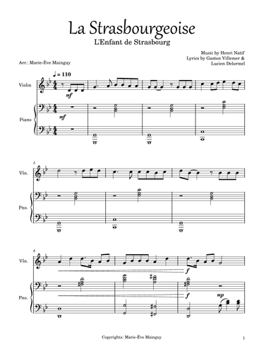La Strasbourgeoise (arr. Marie-Ève Mainguy)