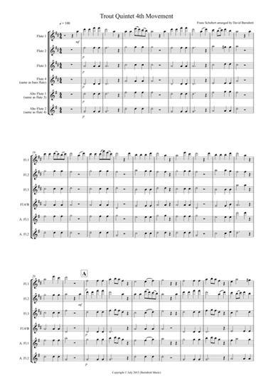 The Trout (4th Movement) for Flute Quartet (arr. David Burndrett)
