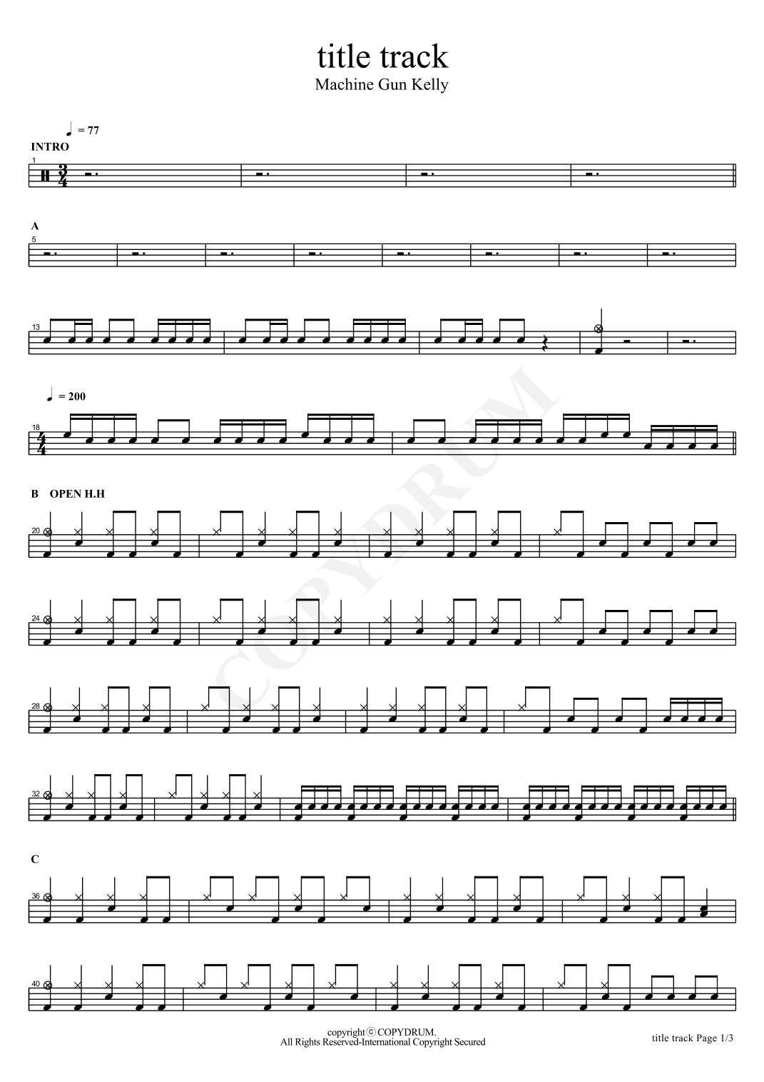 Title Track (arr. COPYDRUM)
