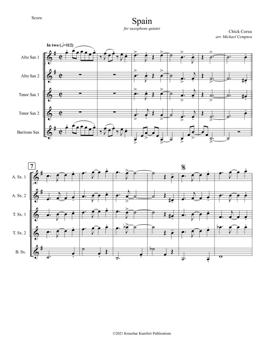 Spain (arr. Michael Compton)