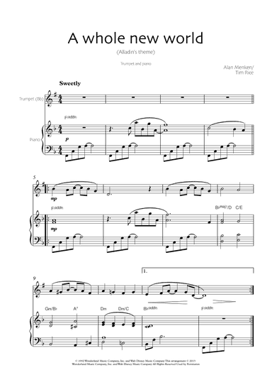 A Whole New World (arr. Robin Hood Editions)