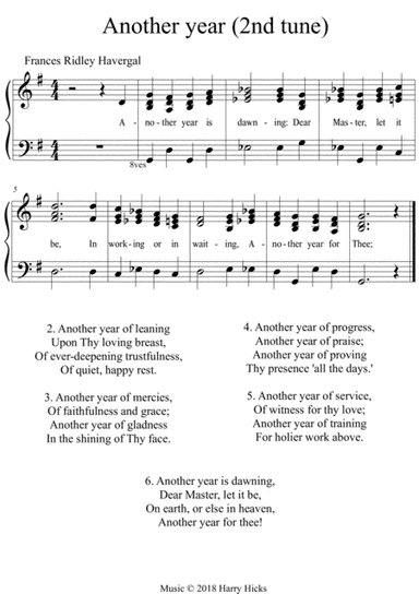 Another year. A new tune to Frances Ridley Havergal's wonderful hymn.