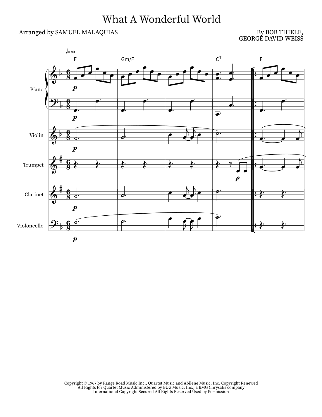 What A Wonderful World (arr. SAMUEL DE SOUZA MALAQUIAS)