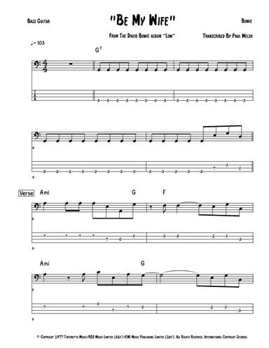Be My Wife (arr. Accubass)