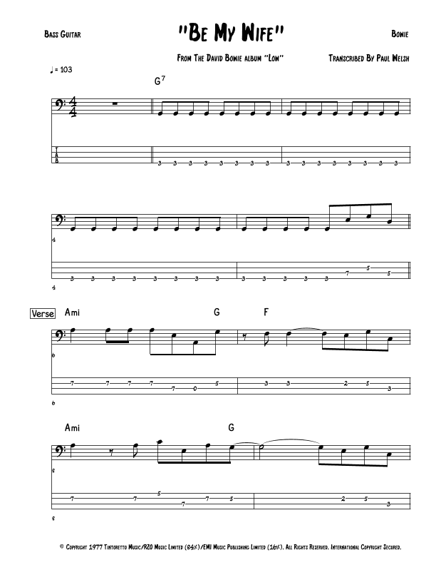 Be My Wife (arr. Accubass)