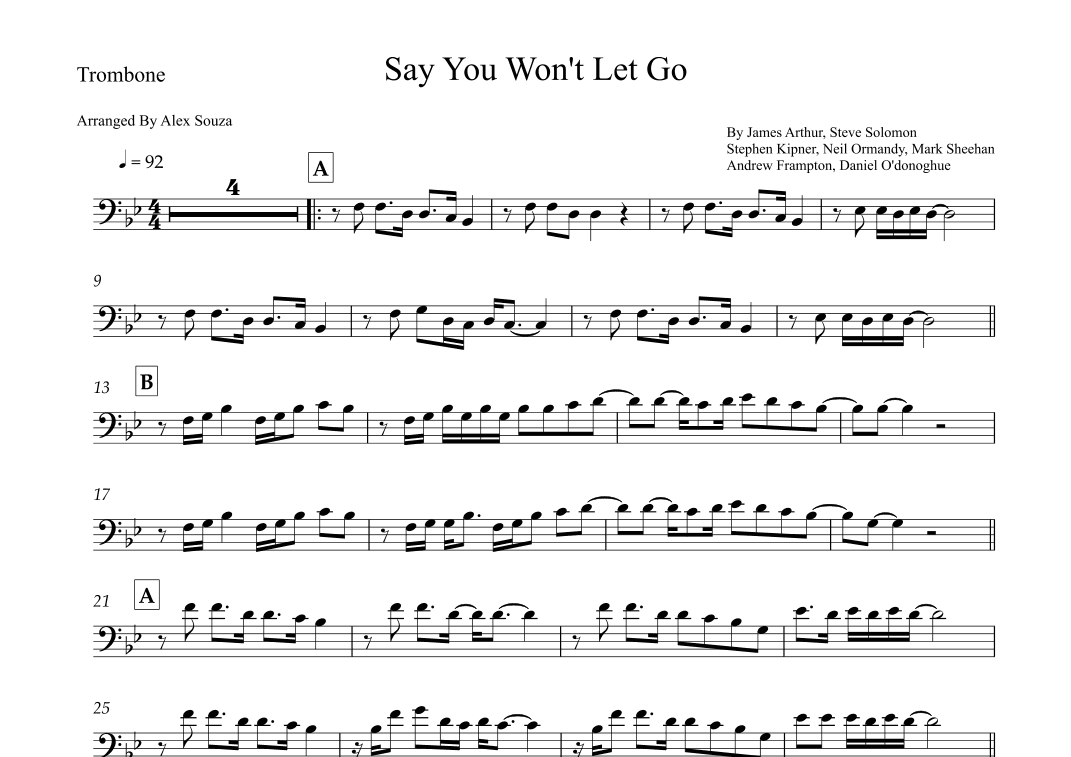 Say You Won't Let Go (arr. Alex Souza)