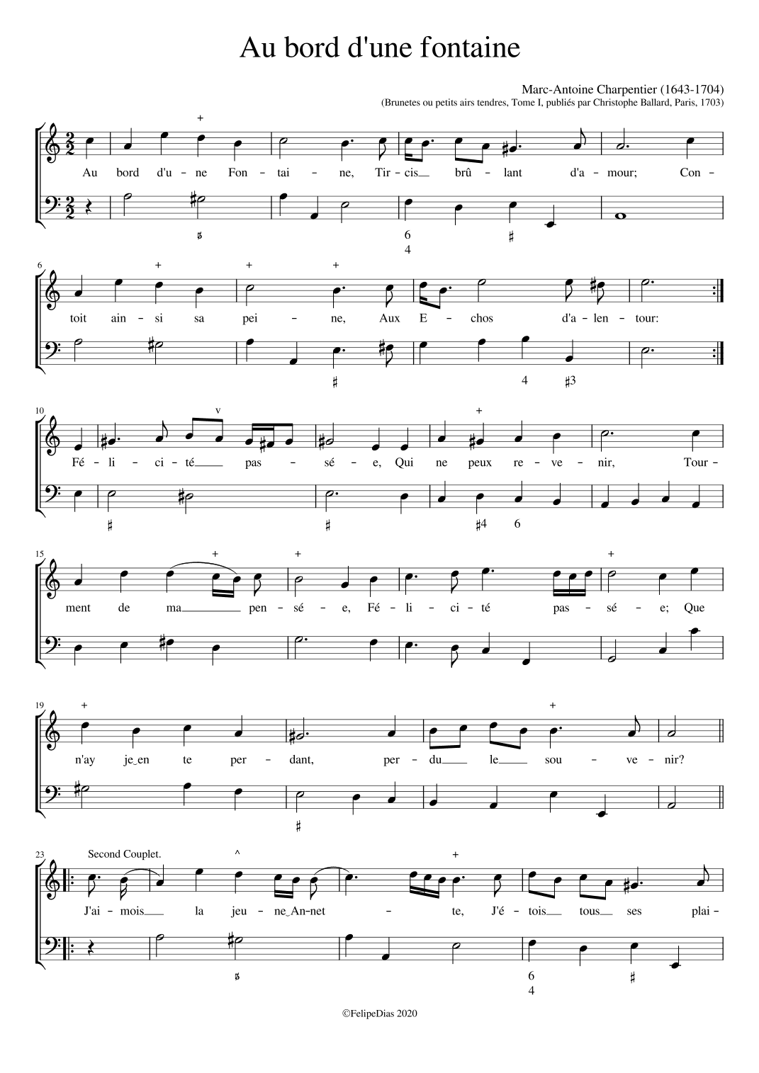 Au bord d'une fontaine (arr. Early Music Scores)