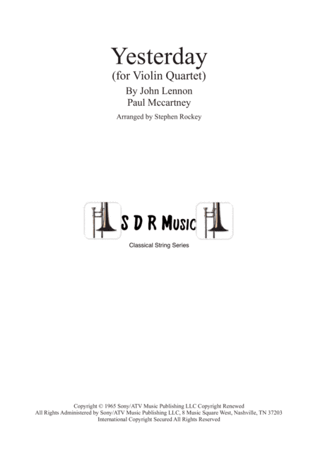 Yesterday (arr. Stephen Rockey)