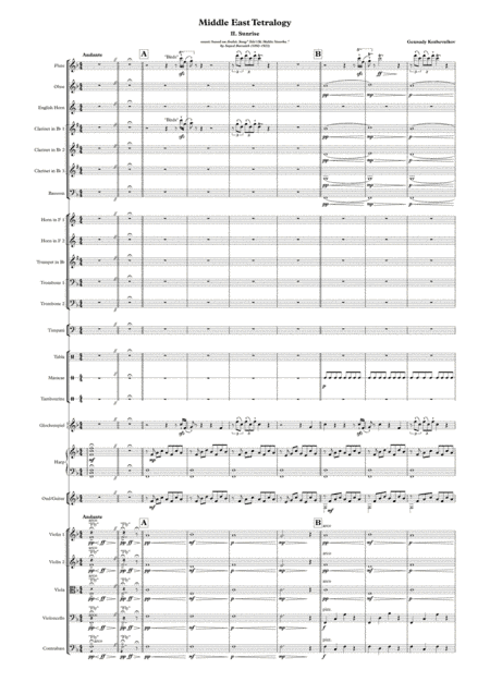 Middle East Tetralogy, 2nd movement - "Sunrise". Score and parts. Arabic music for full symphonic or
