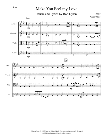 Make You Feel My Love (arr. Adam White)