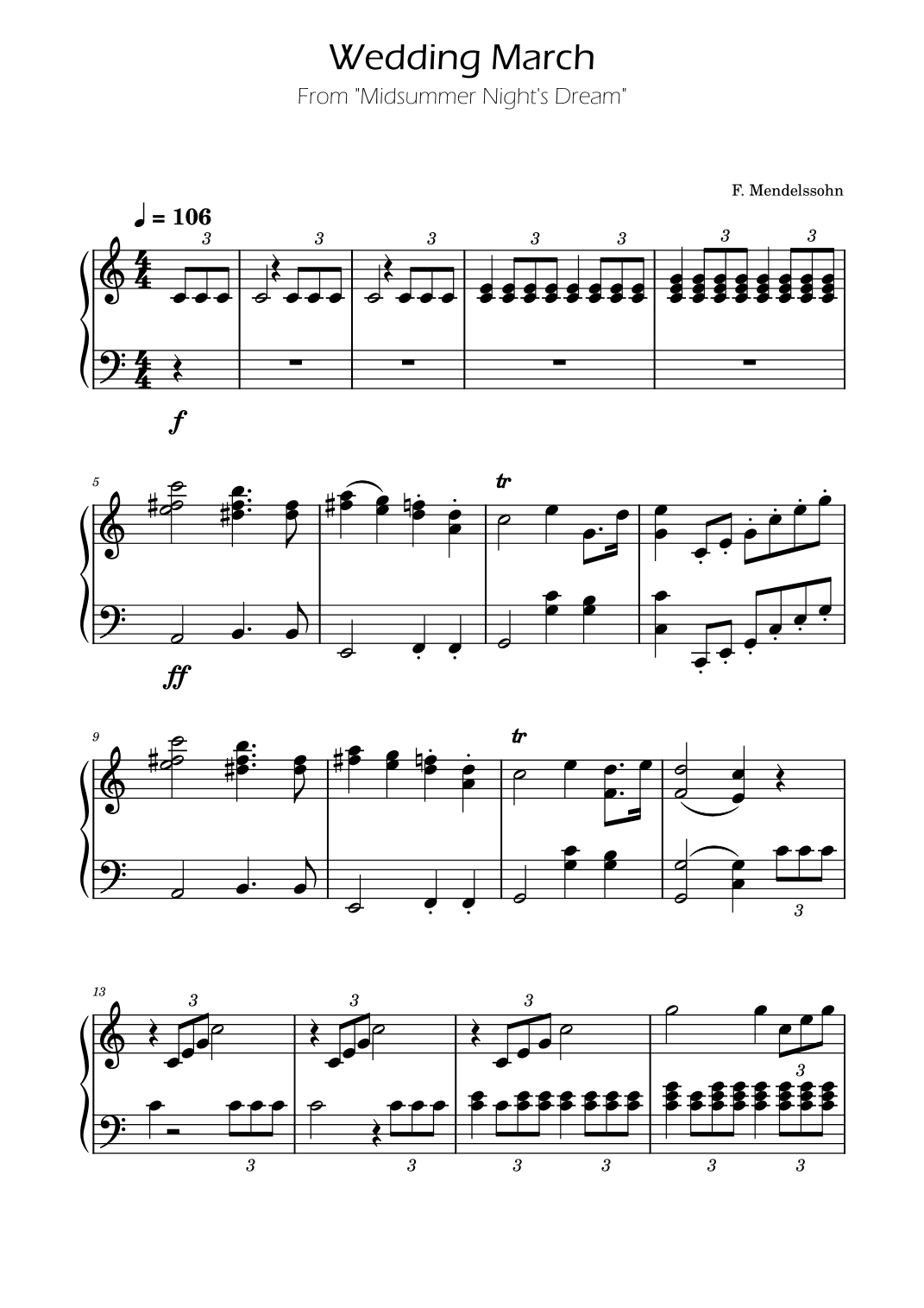 Wedding March -F.Mendelssohn (arr. Ygor Nunes)