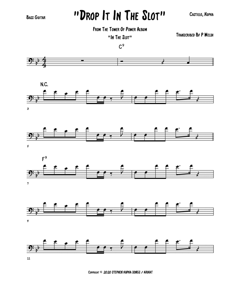Drop It In The Slot (arr. Accubass)