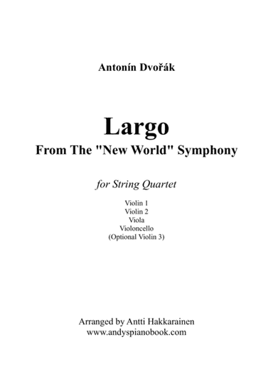 Largo From The "New World" Symphony - String Quartet (easy) (arr. Antti Hakkarainen)